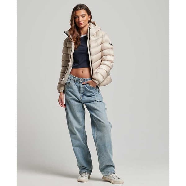 Superdry Vadderad Jacka Fuji Beige XS Kvinna
