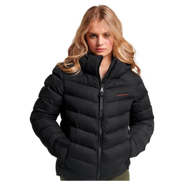 Superdry Vadderad Jacka Microfibre Svart XS Kvinna