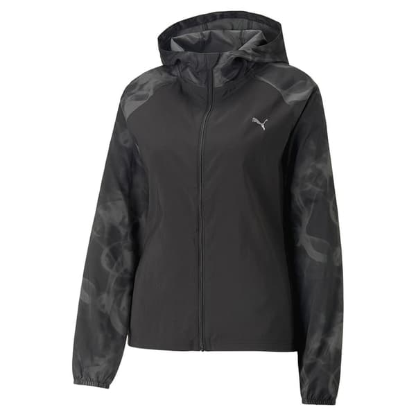 Puma Jacka Run Aop Favorite Woven Svart S Kvinna