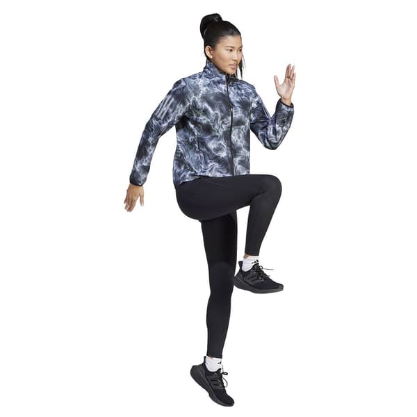 Adidas Jakke Own The Run Allover Print Windbreaker Grå S Kvinde
