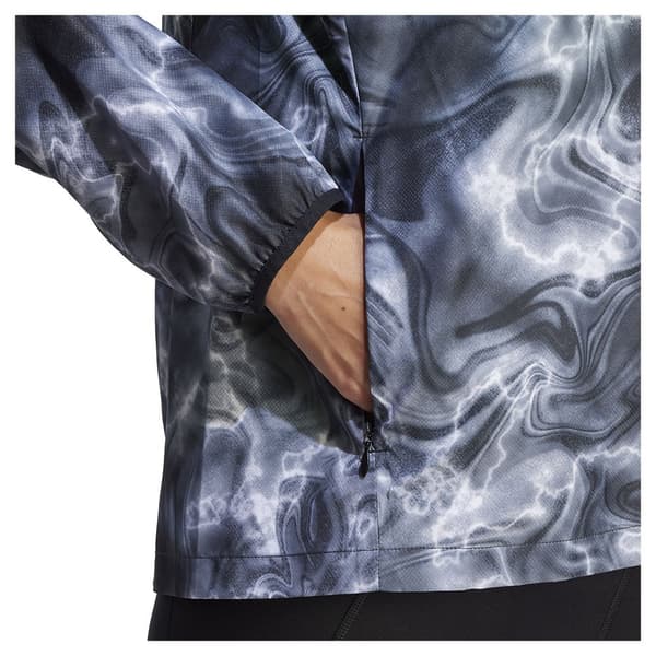 Adidas Jakke Own The Run Allover Print Windbreaker Grå S Kvinde