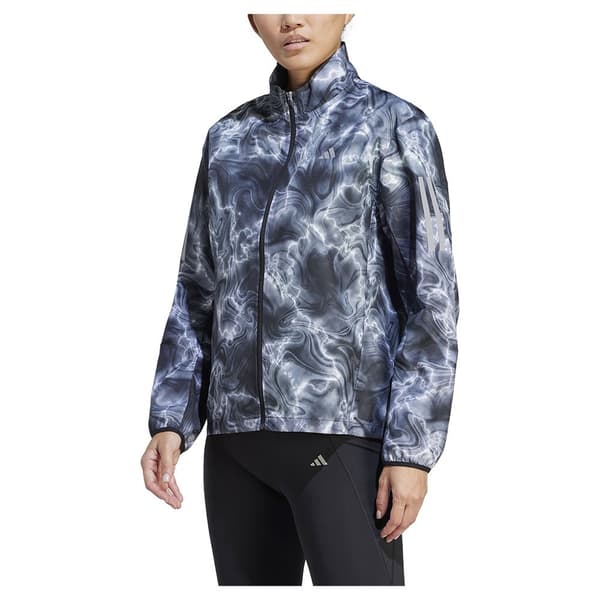 Adidas Jakke Own The Run Allover Print Windbreaker Grå S Kvinde