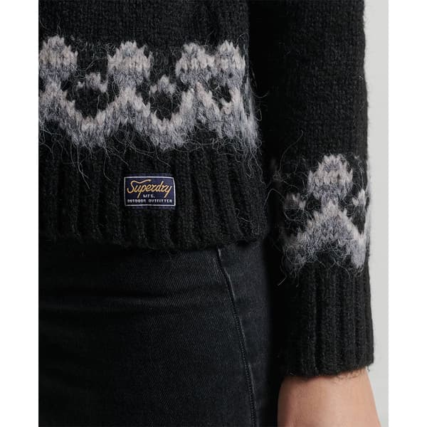 Superdry Sticka Vintage Slouchy Fairisle Svart XS Kvinna