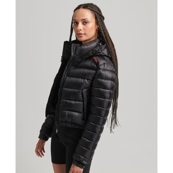 Superdry Takki Code Lwt Crop Sport Padded Musta L Nainen