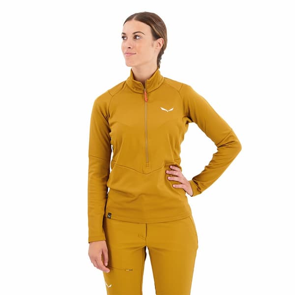 Salewa Halv Lynlås Fleece Puez Pullover Brun L Kvinde