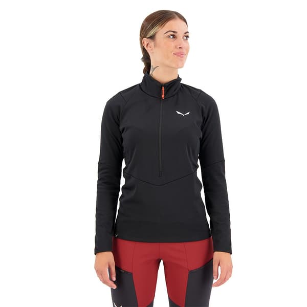 Salewa Halv Lynlås Fleece Puez Pullover Sort XL Kvinde