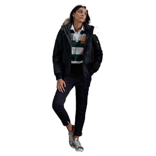 Superdry Jacka Nylon Flight Bomber Svart 2XS Kvinna