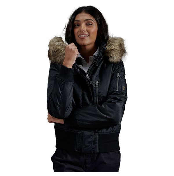 Superdry Jacka Nylon Flight Bomber Svart 2XS Kvinna
