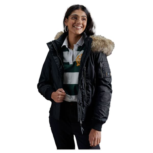 Superdry Jacka Nylon Flight Bomber Svart 2XS Kvinna