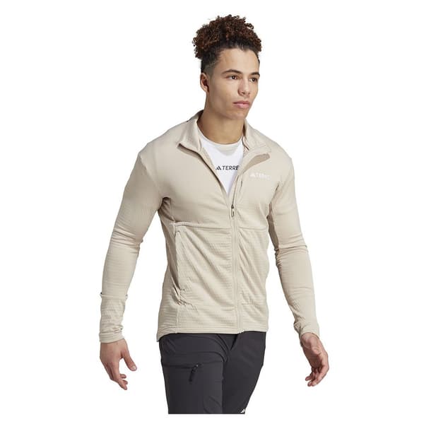Adidas Fleece Med Fuld Lynlås Terrex Multi Light Fleece Beige XL Mand