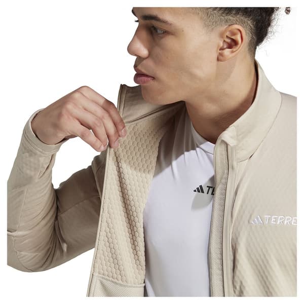 Adidas Fleece Med Fuld Lynlås Terrex Multi Light Fleece Beige XL Mand