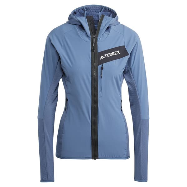 Adidas Fleece Med Fuld Lynlås Terrex Techrock Wind Fleece Blå S Kvinde