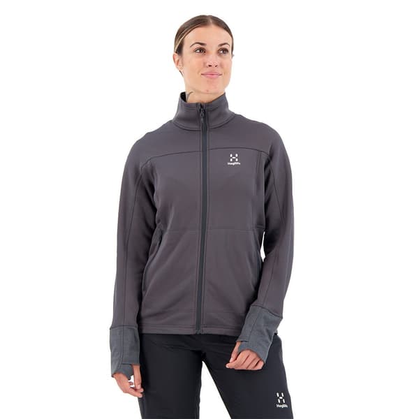 Haglofs Full Dragkedja Fleece Betula Grå L Kvinna