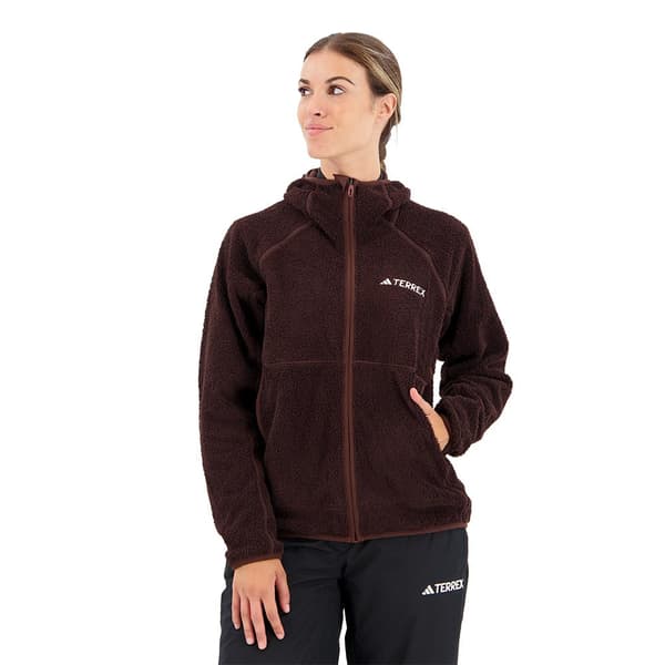 Adidas Fleece Med Fuld Lynlås Organiser Techrock Reversible High-pile-fleece Brun S Kvinde