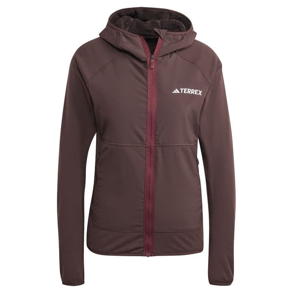 Adidas Fleece Med Fuld Lynlås Organiser Techrock Reversible High-pile-fleece Brun M Kvinde