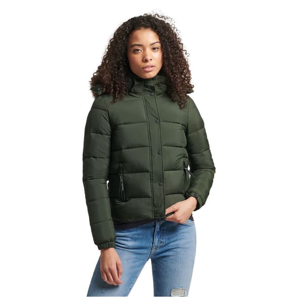 Superdry Jacka Vintage Hooded Mid Layer Short Grönt S Kvinna