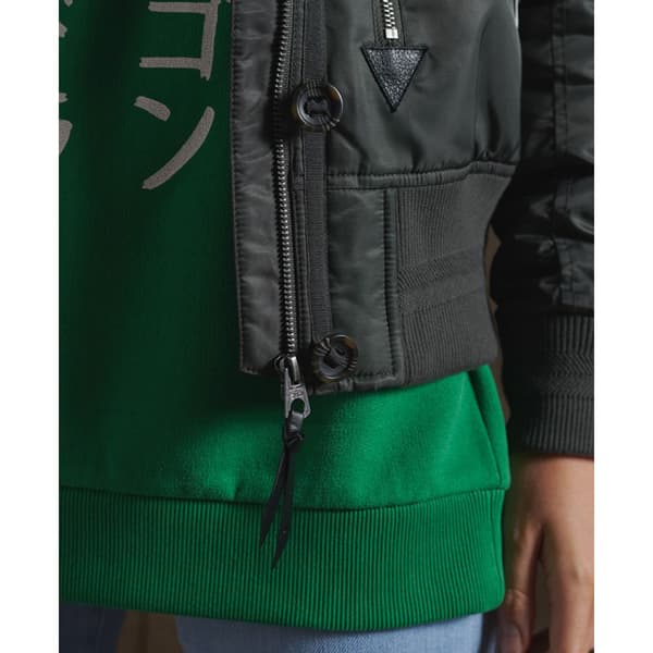 Superdry Jacka Nylon Flight Bomber Grönt M Kvinna