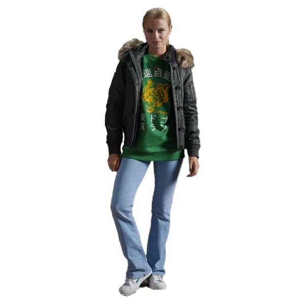 Superdry Jacka Nylon Flight Bomber Grönt M Kvinna