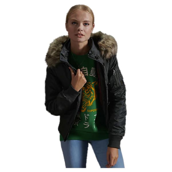 Superdry Jacka Nylon Flight Bomber Grönt M Kvinna