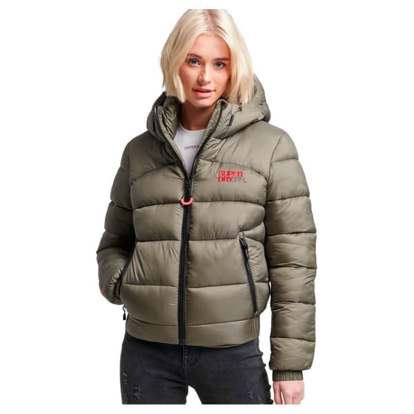 Superdry Puffer Jakke Sports Grøn XS Kvinde