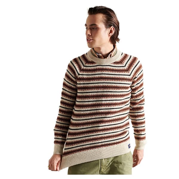 Superdry Sweater Classic Pattern Crew Brun XL Mand