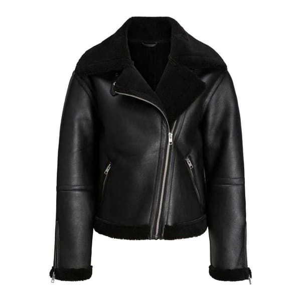 Jack & Jones Læderjakke Lee Aviator Faux Shearling Jjxx Sort XL Kvinde