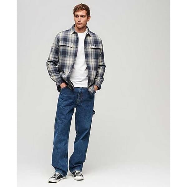 Superdry Överskjorta Wool Miller Blå S Man