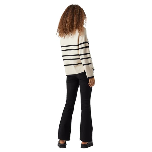 Vero Moda O Neck Villapaita Saba Stripe Beige,Musta S Nainen