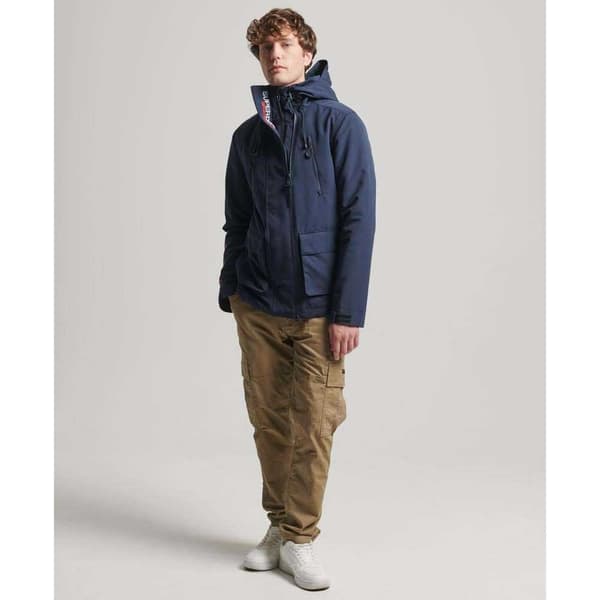 Superdry Regnjakke Med Fuld Lynlås Ultimate Blå L Mand