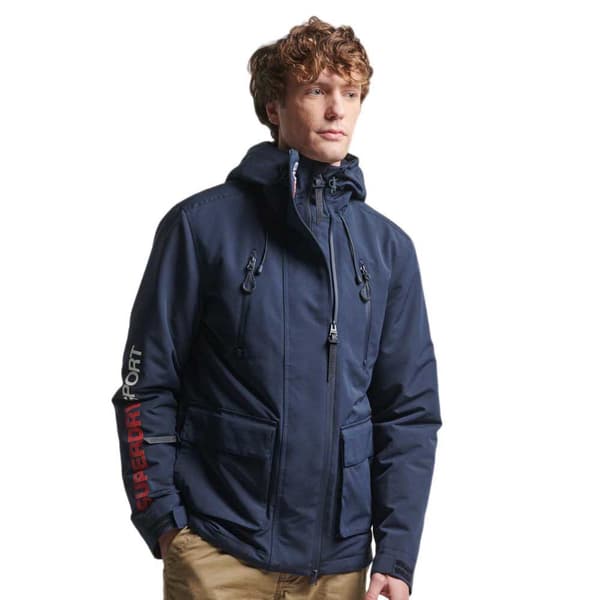 Superdry Regnjakke Med Fuld Lynlås Ultimate Blå L Mand
