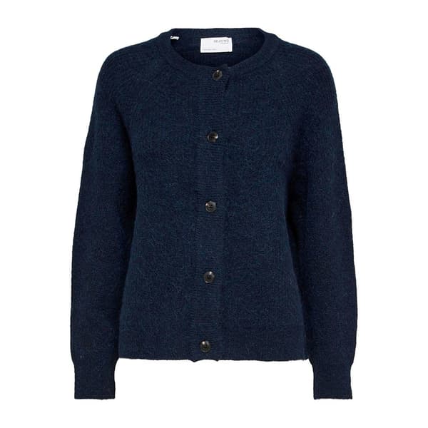 Selected Kort Cardigan Lulu Blå M Kvinde