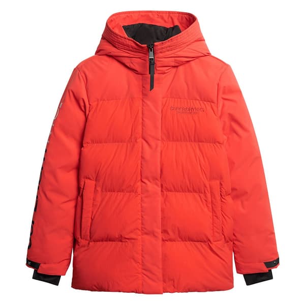 Superdry Parkas City Padded Hooded Wind Röd M Kvinna