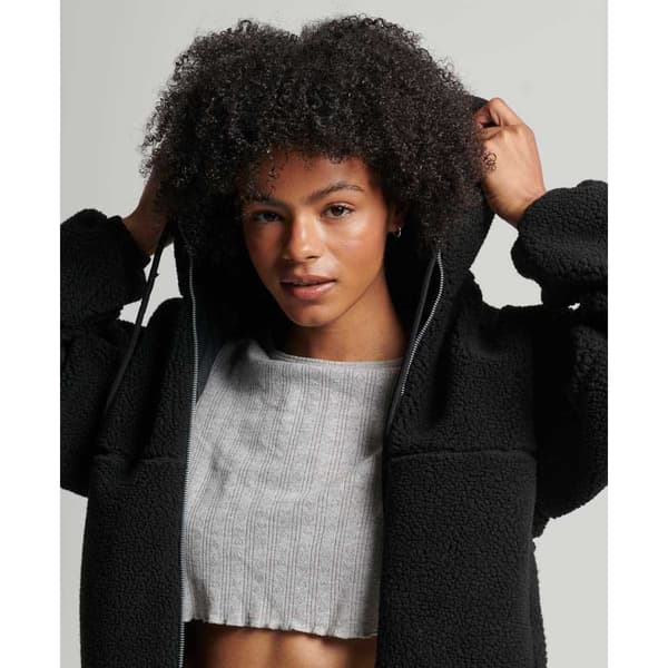 Superdry Jacka Code Sport Logo Borg Through Svart XS Kvinna