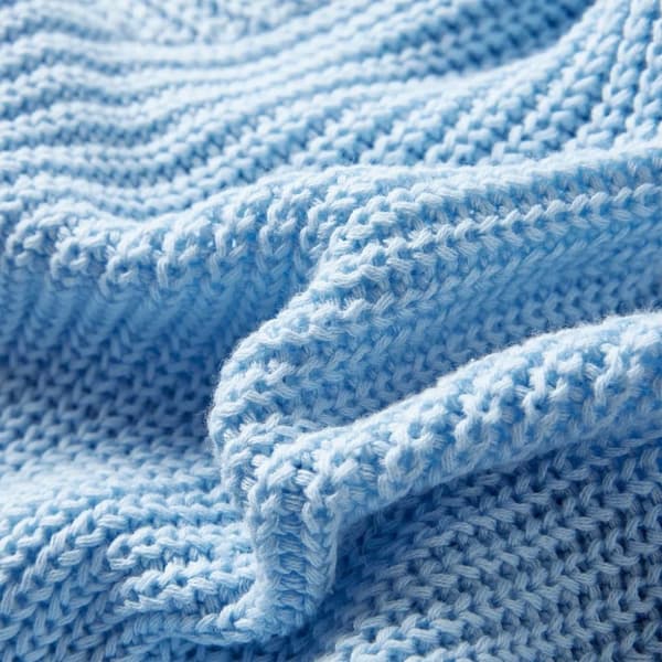 vidaXL Cardigan for barn strikket blå 128