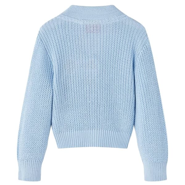 vidaXL Cardigan for barn strikket blå 128