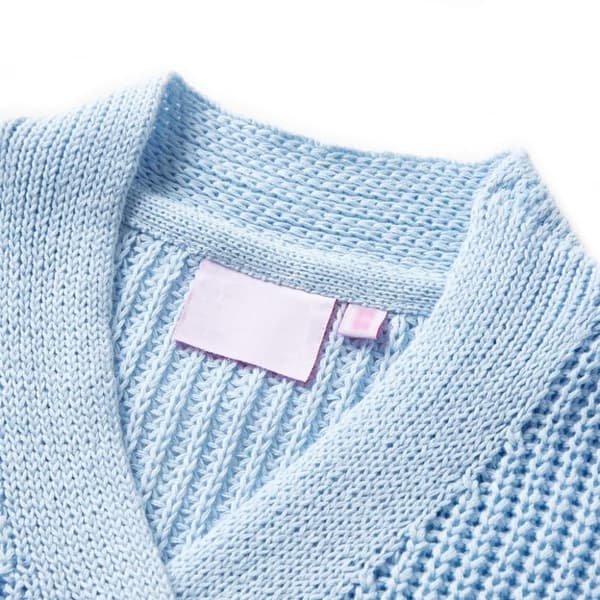 vidaXL Cardigan for barn strikket blå 116