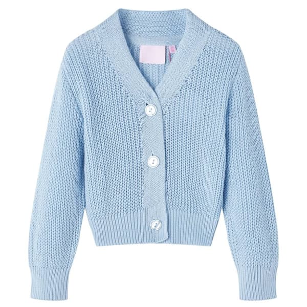 vidaXL Cardigan for barn strikket blå 116