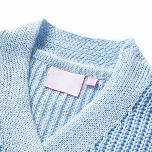vidaXL Strikket cardigan til børn str. 128 blå