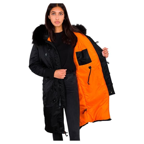 Alpha Industries Takki Long Fishtail Musta S Nainen