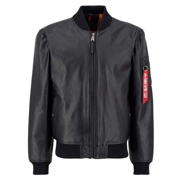 Alpha Industries Jacka Ma-1 Leather Lf Svart L Man