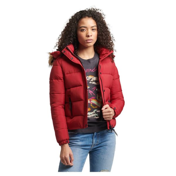 Superdry Takki Vintage Hooded Mid Layer Short Punainen XS Nainen