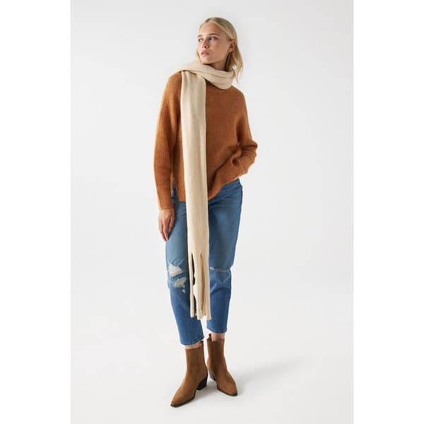 Salsa Jeans Ribbineulkoinen Villapaita 21007094 Ruskea S Nainen