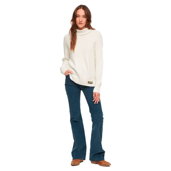 Superdry Tröja Med Rund Hals Essential Rib Beige,Vit M Kvinna