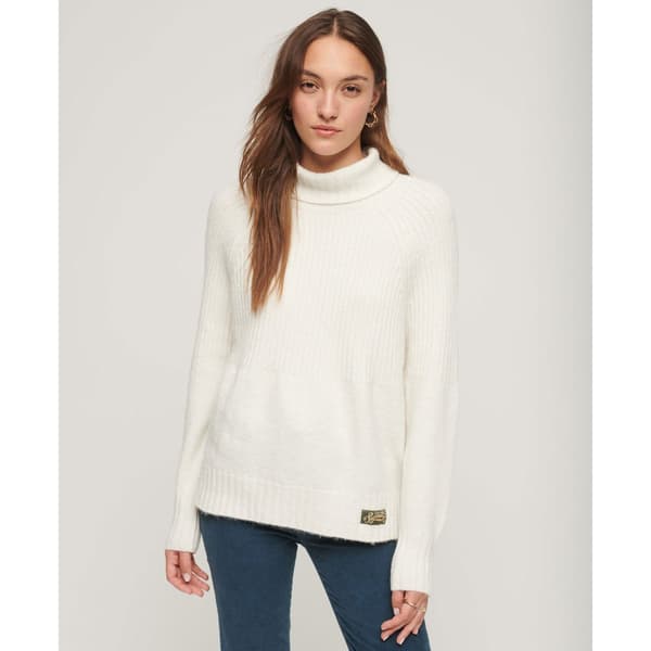Superdry Tröja Med Rund Hals Essential Rib Beige,Vit XS Kvinna