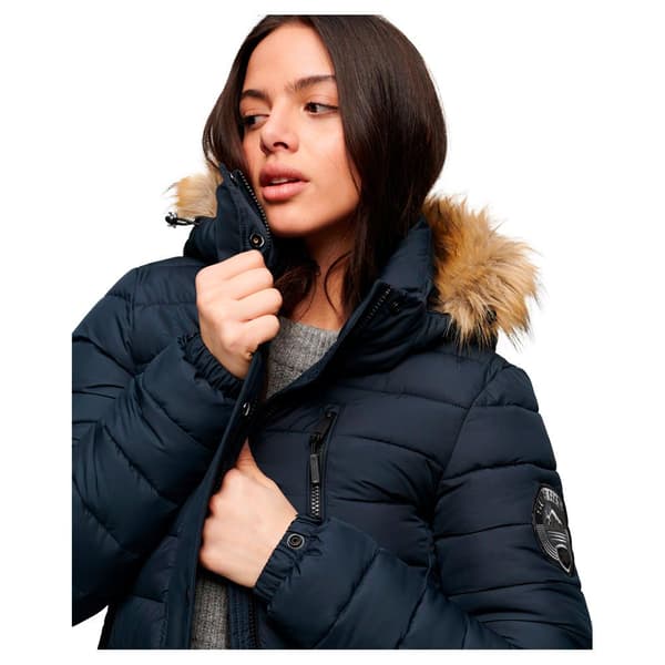 Superdry Pufferjacka Fuji Longline Blå S Kvinna