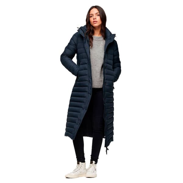 Superdry Pufferjacka Fuji Longline Blå S Kvinna