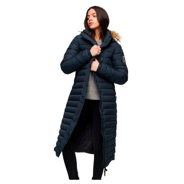 Superdry Pufferjacka Fuji Longline Blå S Kvinna