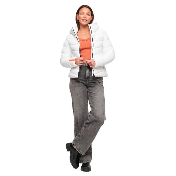 Superdry Vadderad Jacka Microfibre Vit XS Kvinna