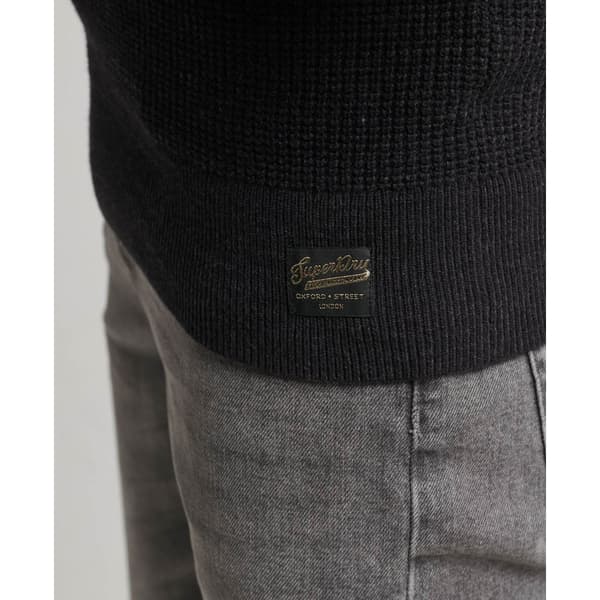Superdry Tröja Med Rund Hals Textured Svart XL Man