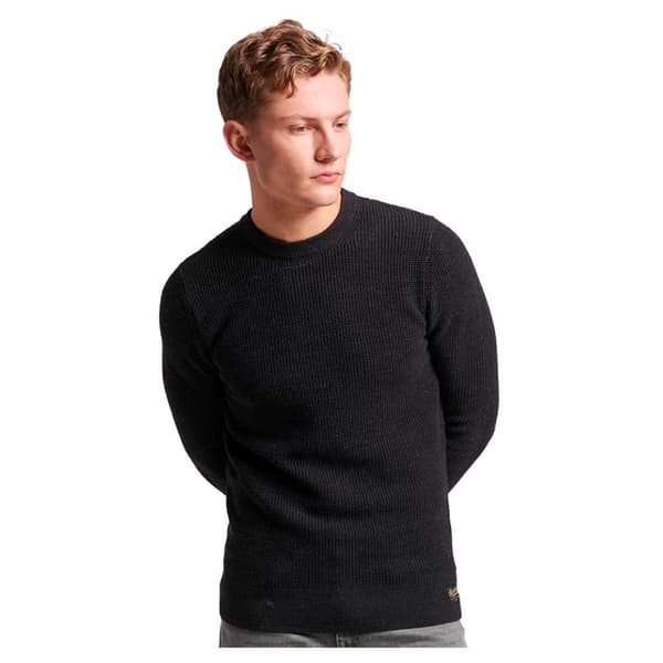 Superdry Tröja Med Rund Hals Textured Svart XL Man